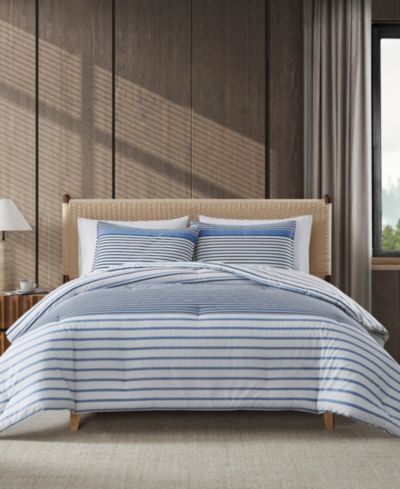 Комплект из 3 предметов Eddie Bauer Cooper Stripe Cotton Reversible Comforter, King