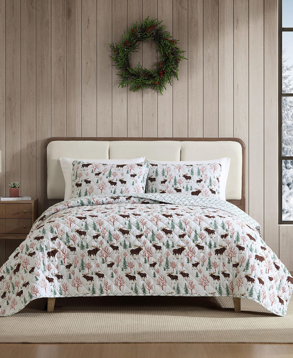 Комплект из 2 стеганых покрывал Eddie Bauer Mountain Moose Flannel Cotton, Twin