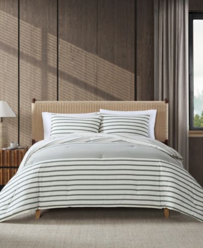 Реверсивный хлопковый комплект из 3 шт. пододеяльников Eddie Bauer Cooper Stripe, King