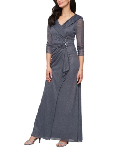 Женское вечернее платье Alex Evenings Petite Portrait Collar Embellished Mesh