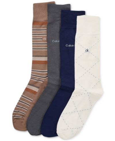 Calvin Klein Men's Crew Dress Socks, 4-Pack