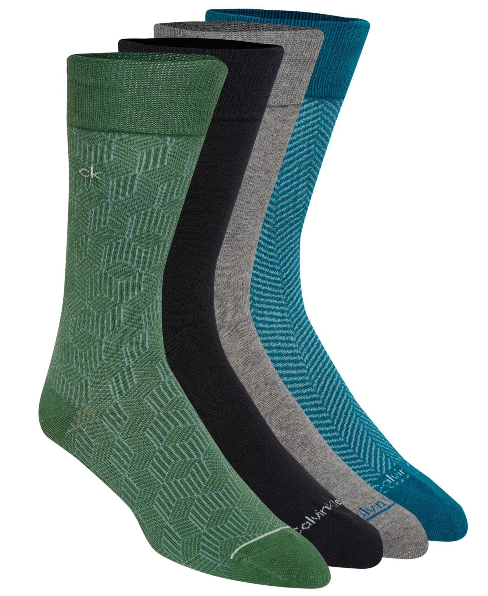 Calvin Klein Men's 4-Pack Flat Knit Crew Sock