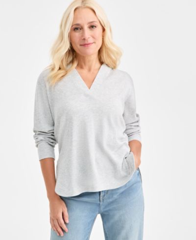 Style & Co Women's Waffle-Knit Pullover Hoodie, Macy's Exclusive