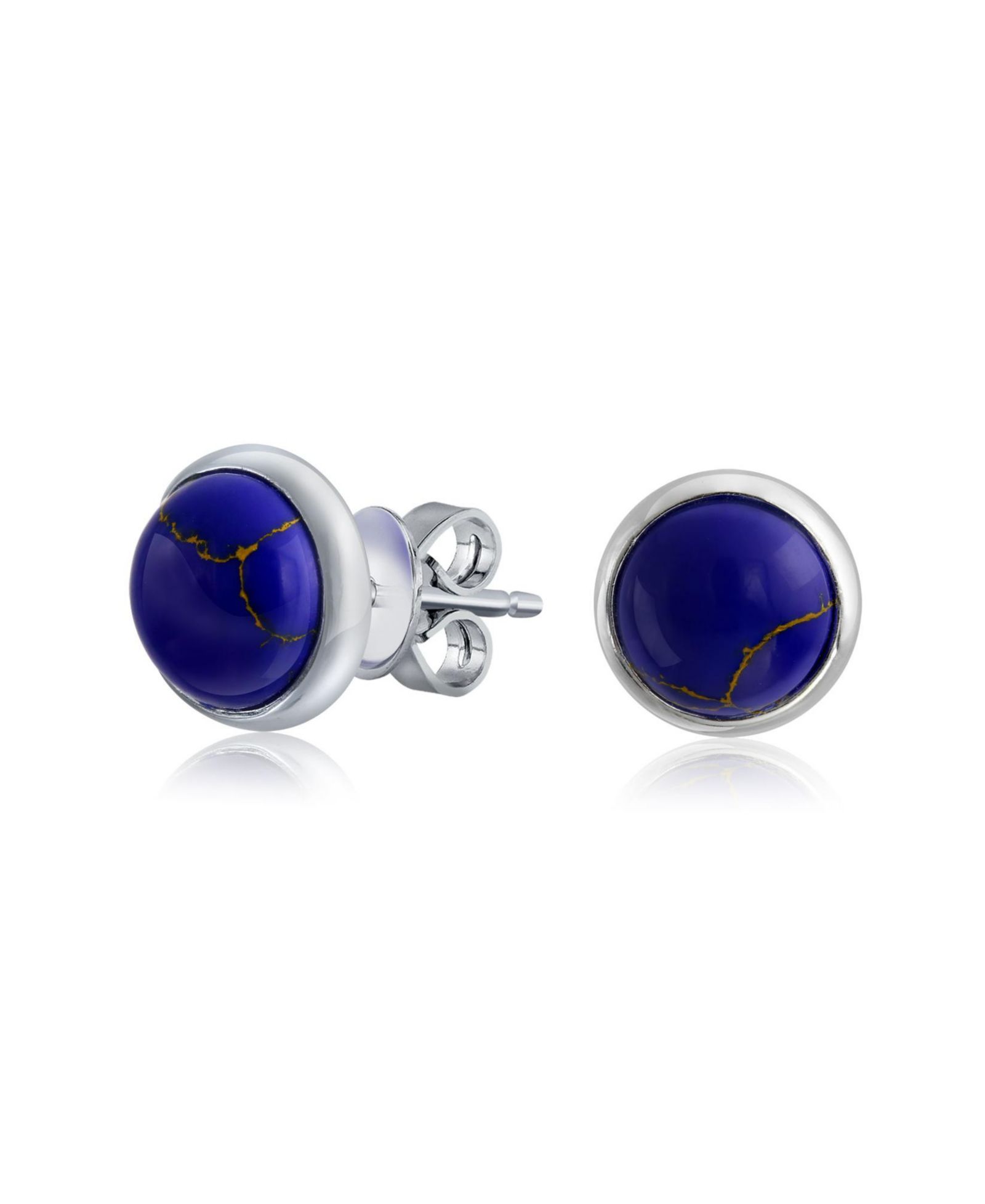 Bling Jewelry серьги-гвоздики с синим лаписом, стерлинговое серебро