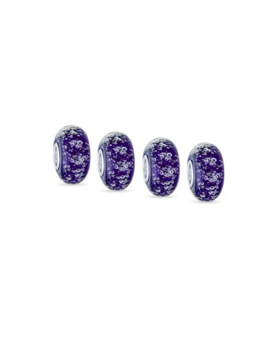 Bling Jewelry Шары-подвески из муранского стекла Murano Glass Ocean Blue для браслета (4 шт.)