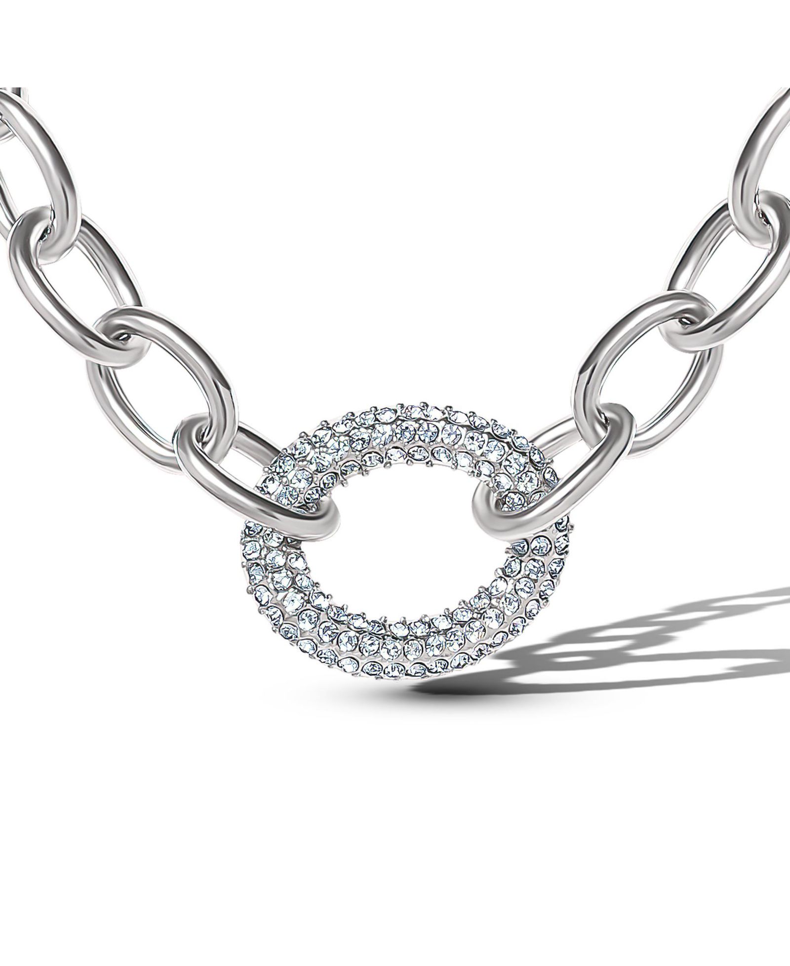 Ожерелье Jessica Simpson Tone Oval Pavé Link Statement