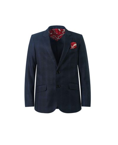 Elie Balleh Boys Slim Fit Checkered Sports Coat Blazer