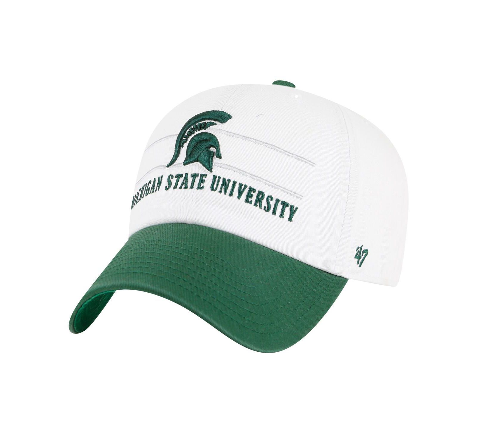 Мужская регулируемая кепка '47 Brand White Michigan State Spartans Gridiron Clean Up