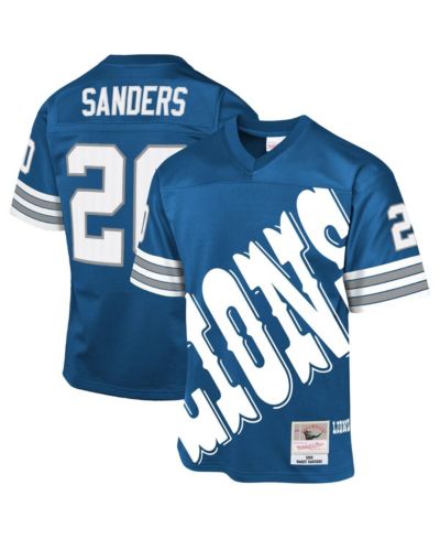 Спортивная джерси Mitchell & Ness Barry Sanders Detroit Lions 1996 Throwback, синяя, для мальчиков и девочек