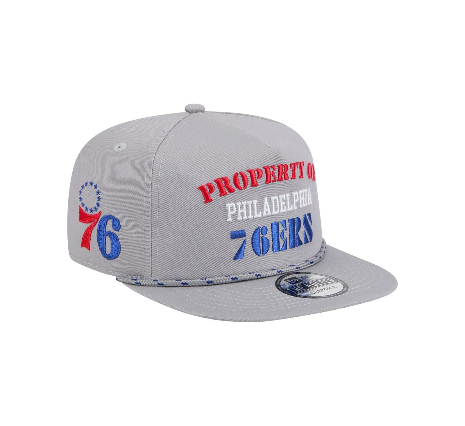 New Era Men's Gray Philadelphia 76ers Throwback Property Of Golfer Snapback Hat