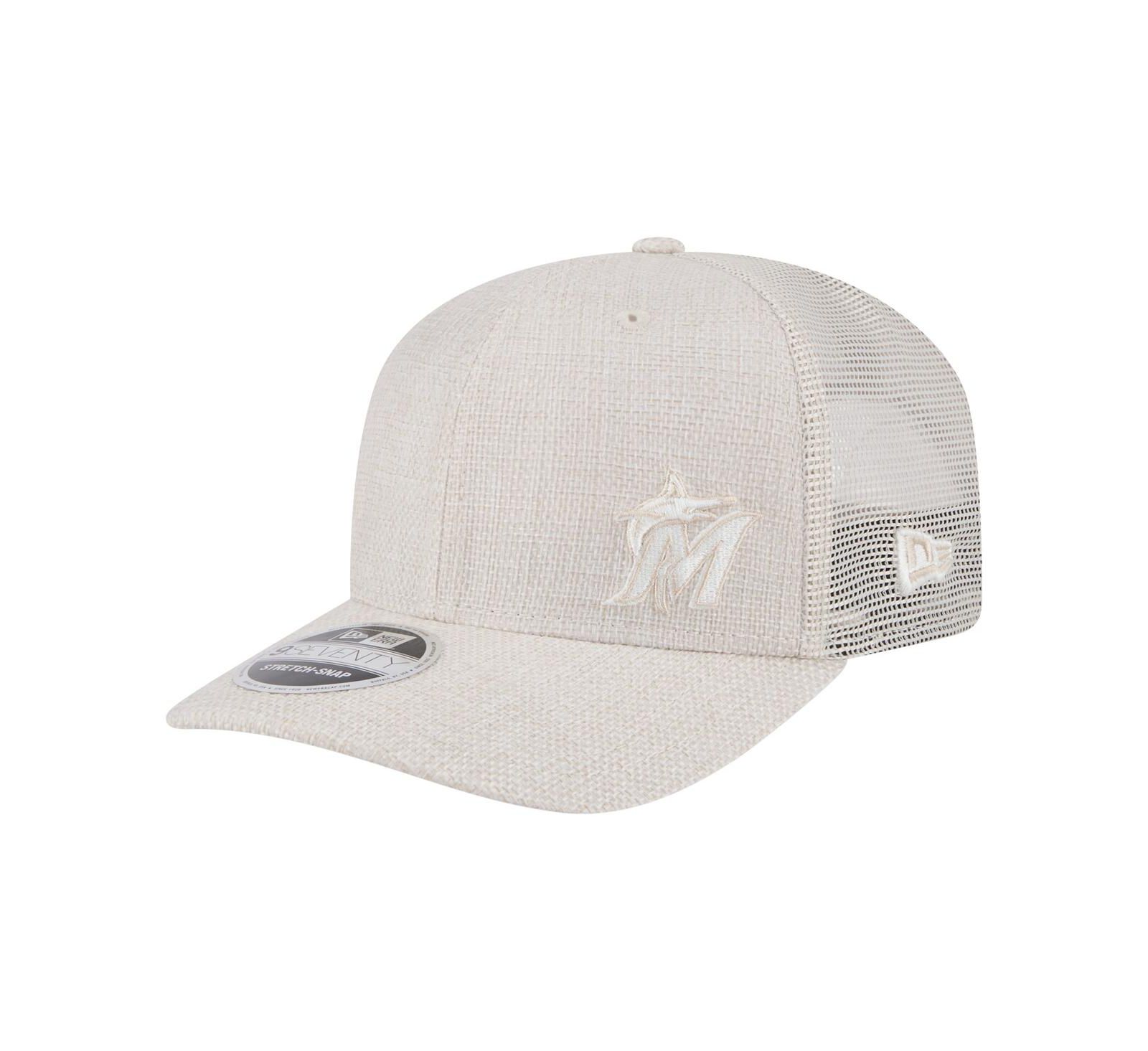 Мужская кепка New Era Miami Marlins Flawless 9SEVENTY Stretch-Snap светло-бежевого цвета