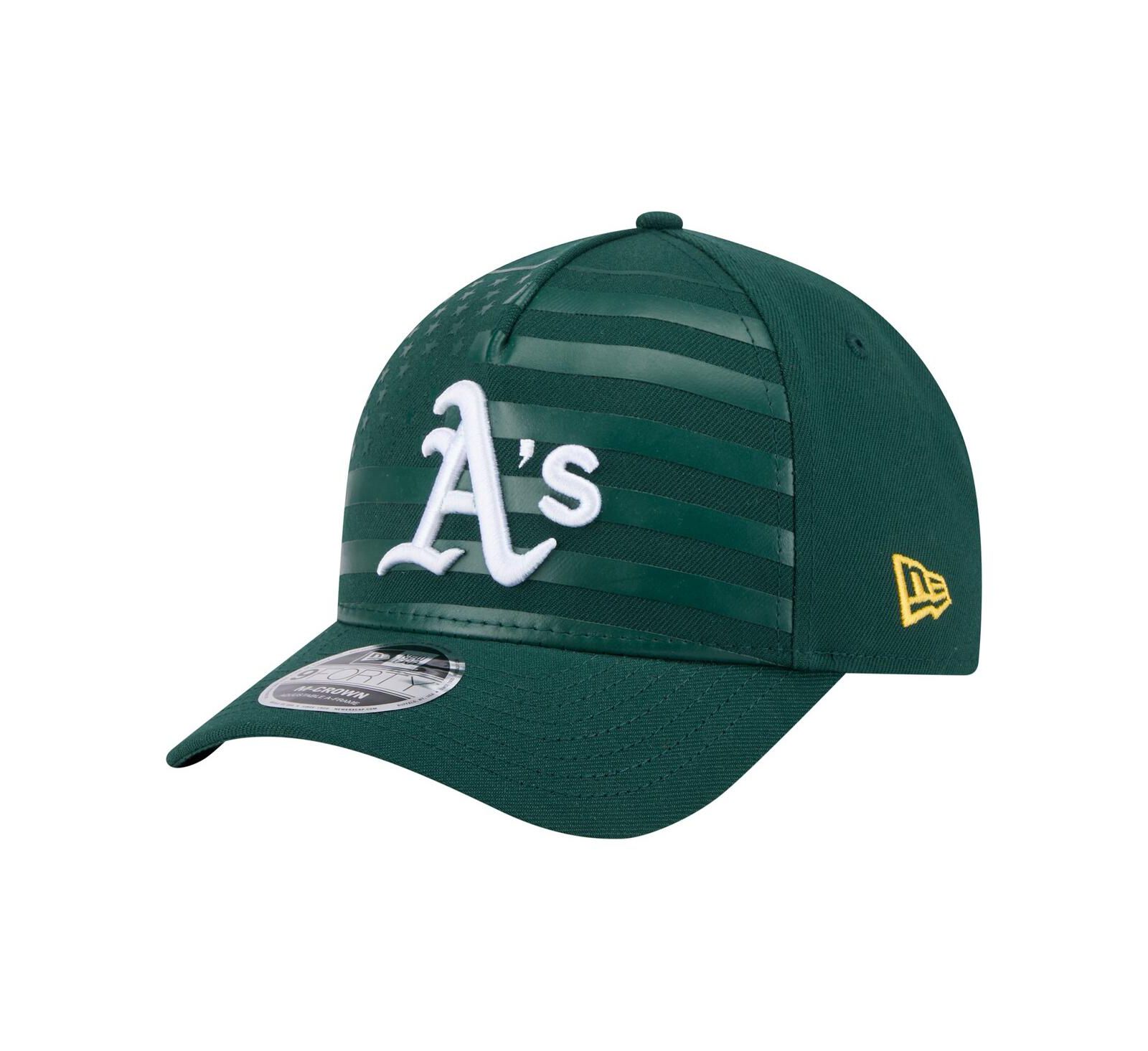 Мужская кепка New Era Green Athletics American Flag 9FORTY M-Crown A-Frame Adjustable