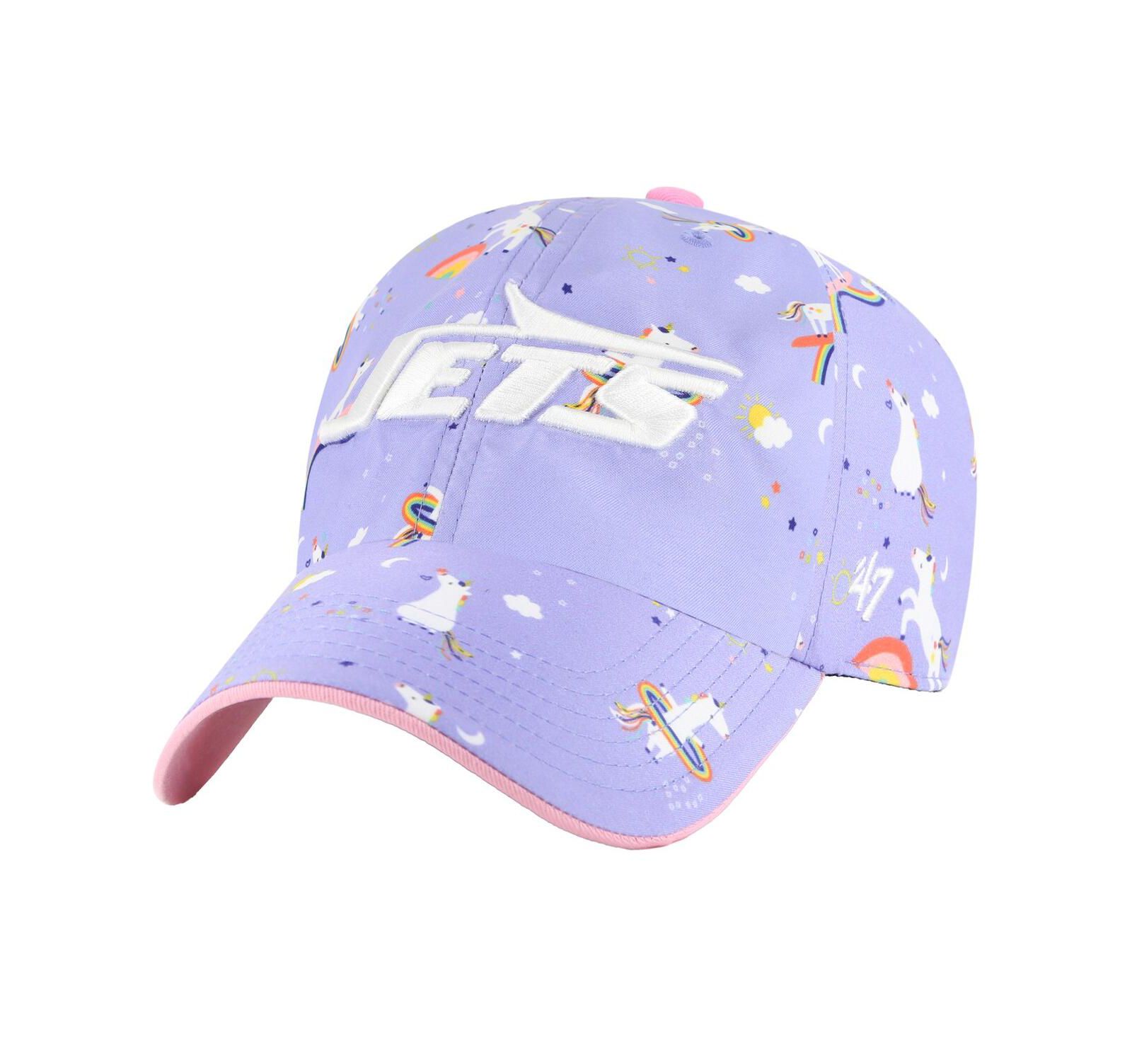 Детская бейсболка '47 Brand New York Jets Unicorn Clean Up Adjustable Lavender