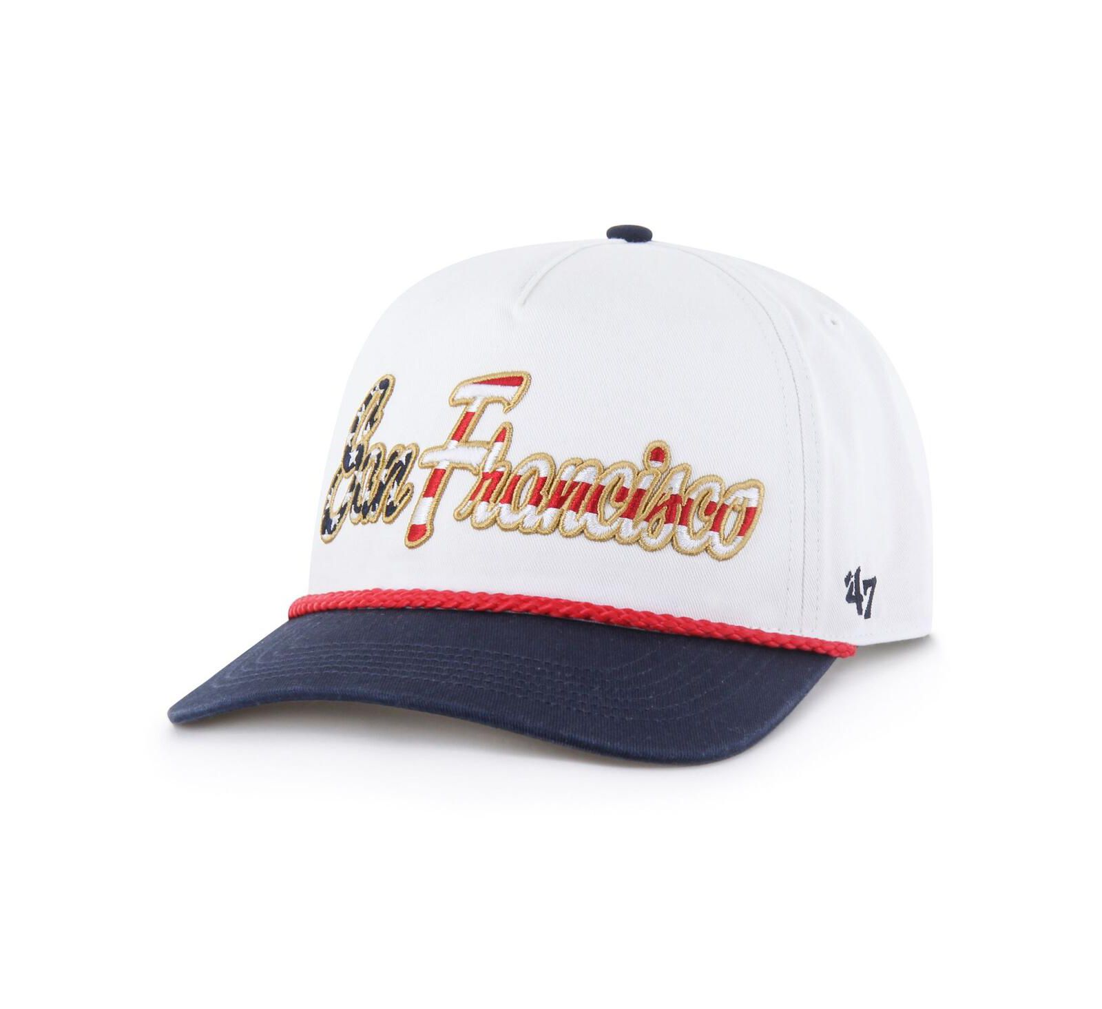 Мужская белая кепка '47 Brand San Francisco 49ers Patriotic Overhand Hitch, регулируемая