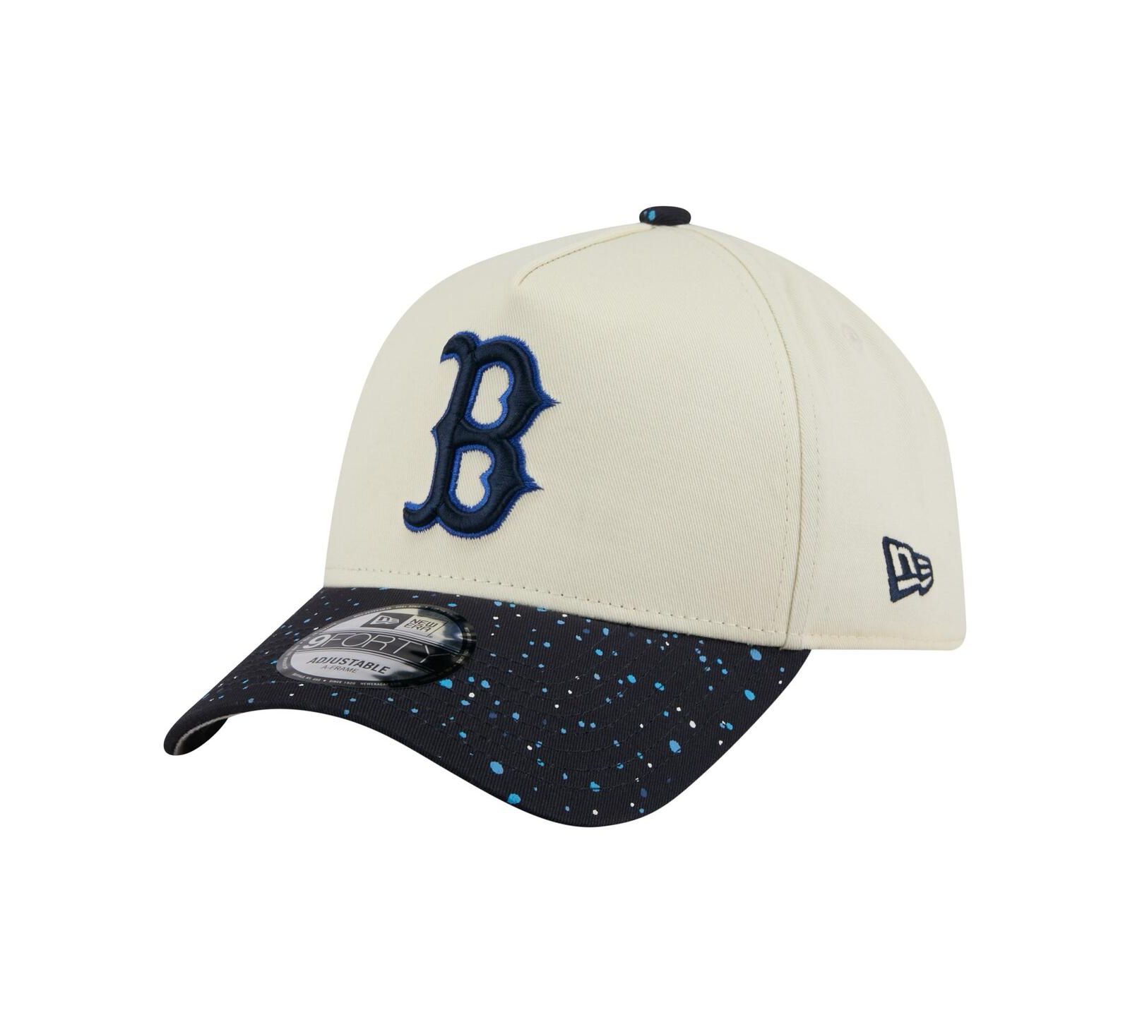 New Era Men's Cream Boston Red Sox Speckle A-Frame 9FORTY Adjustable Hat