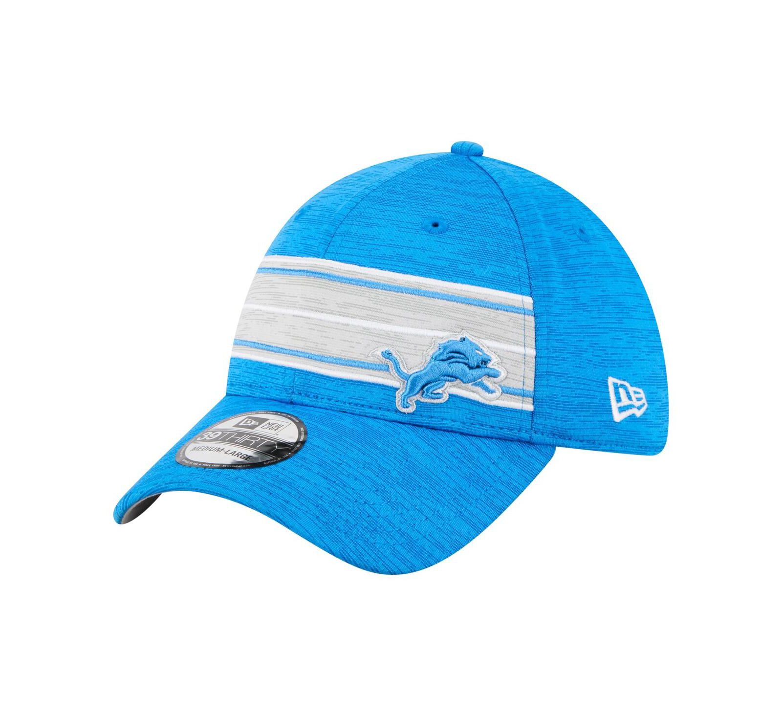 Мужская кепка New Era Blue Detroit Lions Stripes 39THIRTY Flex