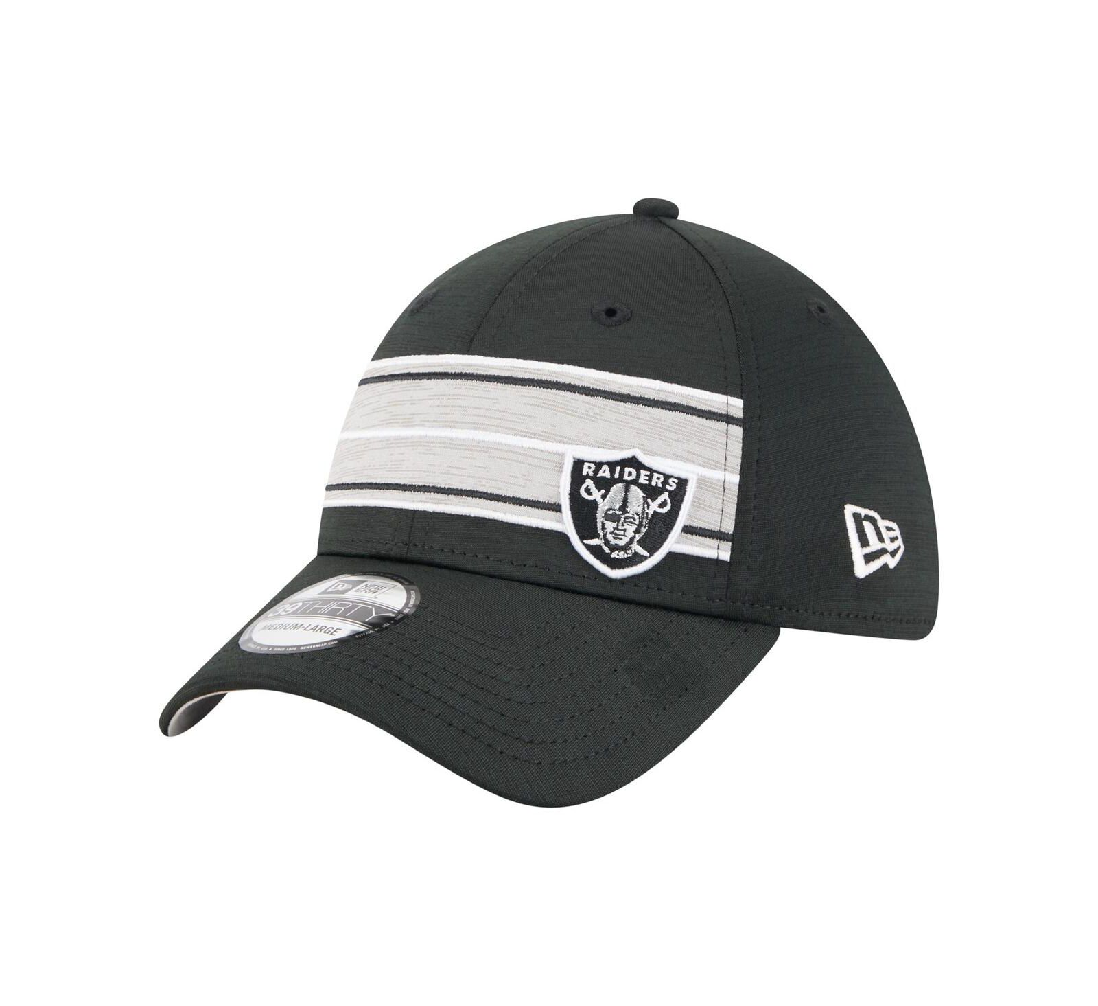 Мужская кепка New Era Las Vegas Raiders Stripes 39THIRTY Flex Hat Black