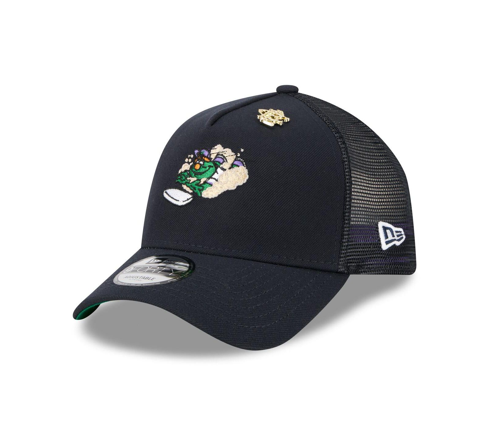 Мужская кепка New Era Navy Boston Red Sox 2025 Big League Chew A-Frame 9FORTY Adjustable Trucker