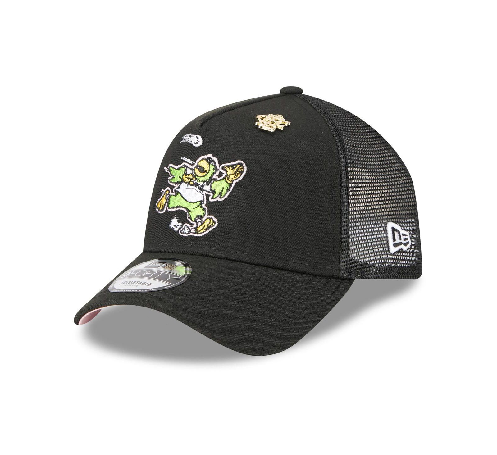 New Era Мужской Black Pittsburgh Pirates 2025 Big League Chew A-Frame 9FORTY Adjustable Trucker Hat