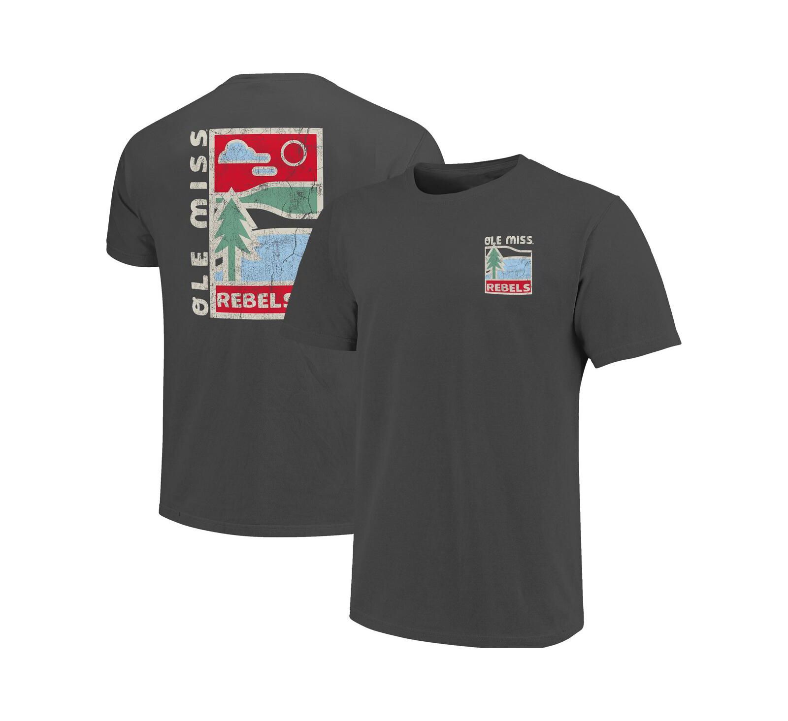 Image One Men's Graphite Ole Miss Rebels Comfort Colors Minimal Vista Distressed Graphics T-Shirt