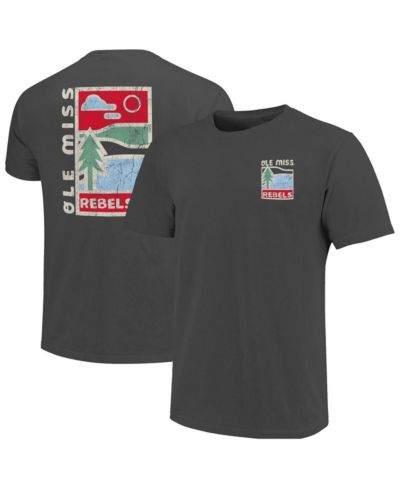 Image One Men's Graphite Ole Miss Rebels Comfort Colors Minimal Vista Distressed Graphics T-Shirt