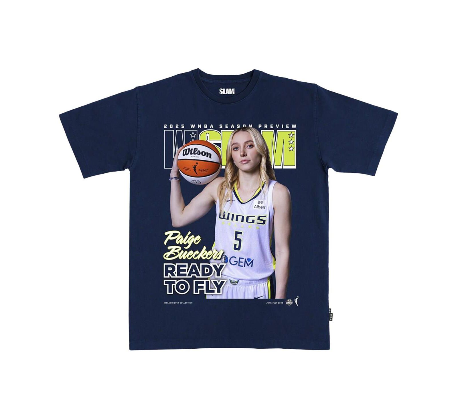 Slam Men's and Women's Paige Bueckers Navy Dallas Wings Cover T-Shirt