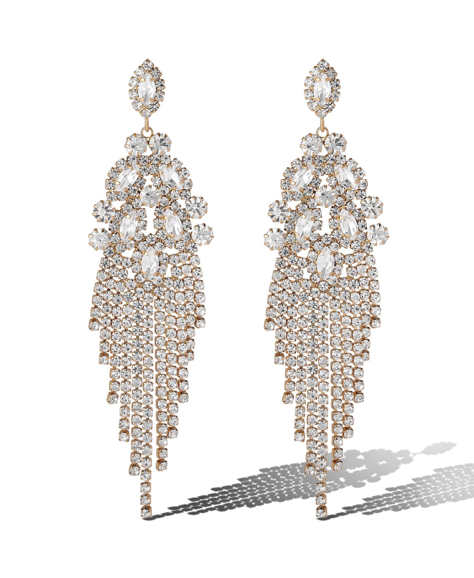 Серьги-подвески Jessica Simpson Crystal Fan Drop