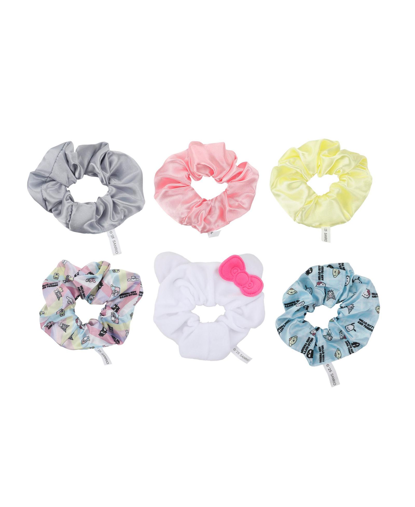 Hello Kitty and Friends Printed Fabric Hair Scrunchies (6-Piece Set)