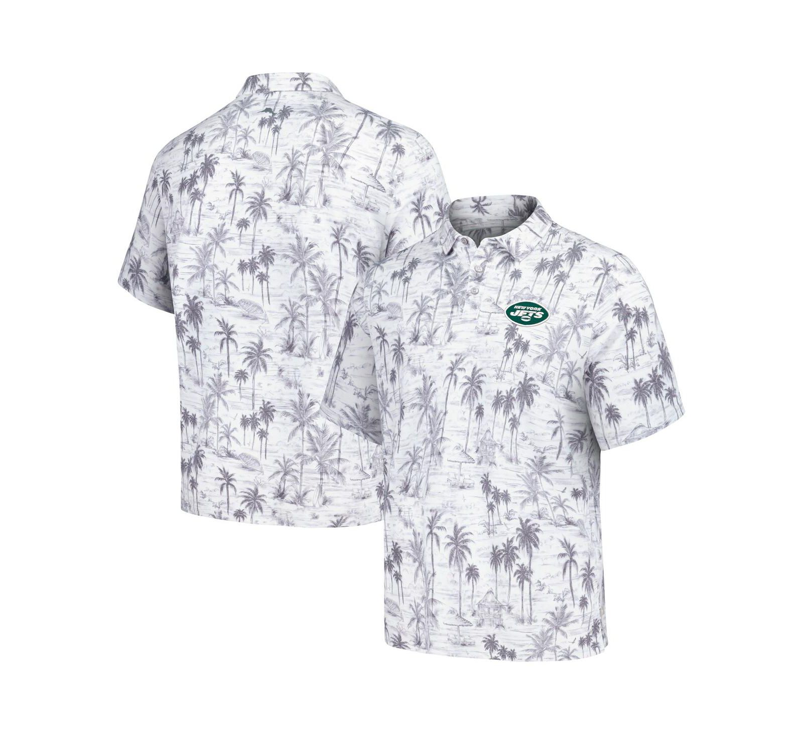 Мужская рубашка-поло Tommy Bahama Gray New York Jets Cabana Shores IslandZone Tri-Blend