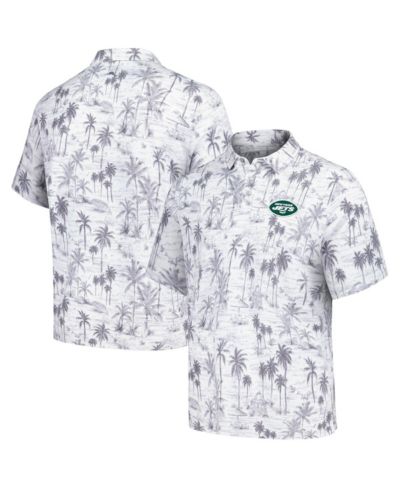 Мужская рубашка-поло Tommy Bahama Gray New York Jets Cabana Shores IslandZone Tri-Blend