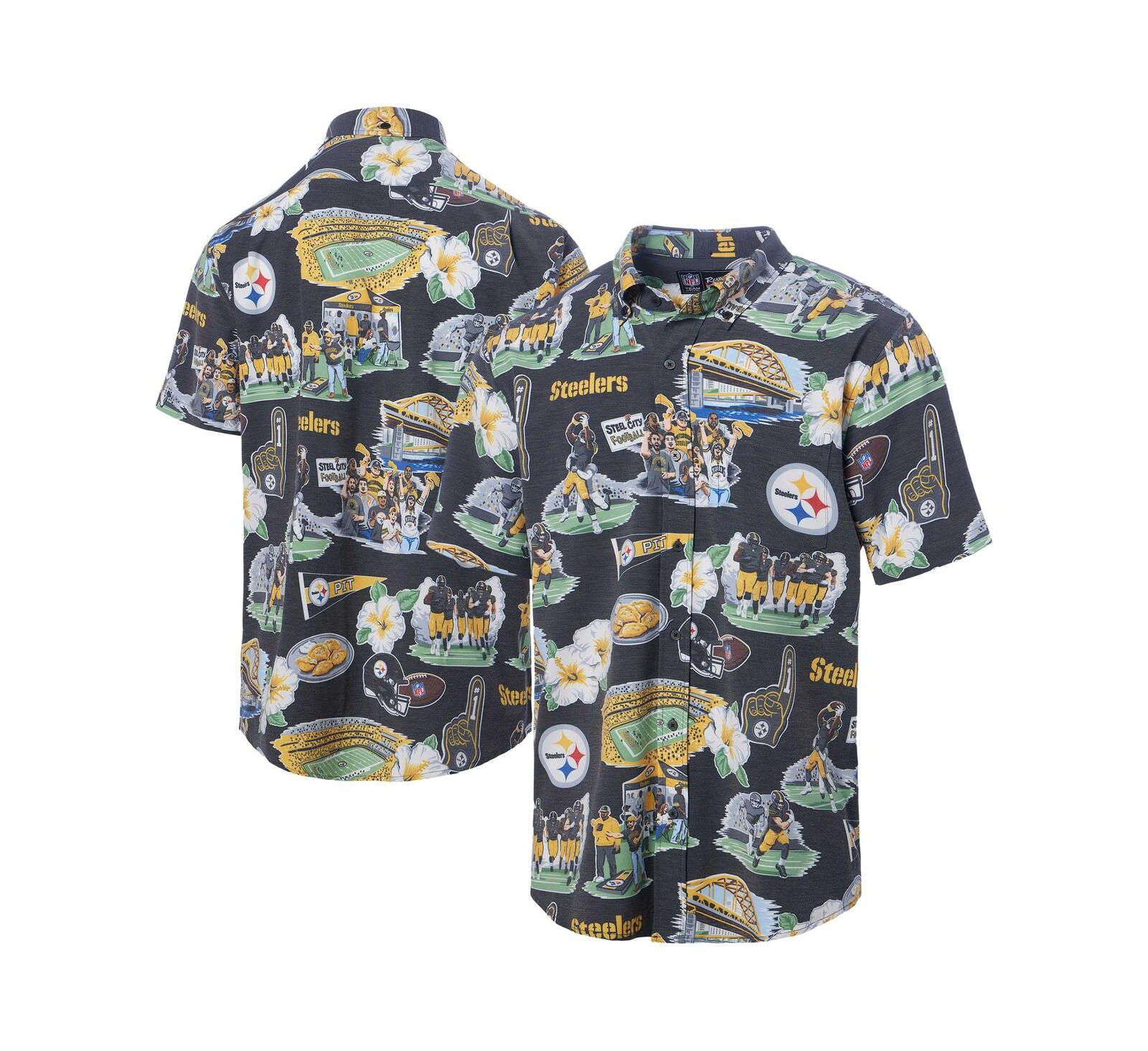 Reyn Spooner Men's Black Pittsburgh Steelers Scenic Button-Down Shirt
