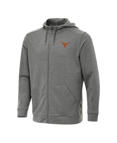 Мужское худи Antigua Heather Black Texas Longhorns Full-Zip