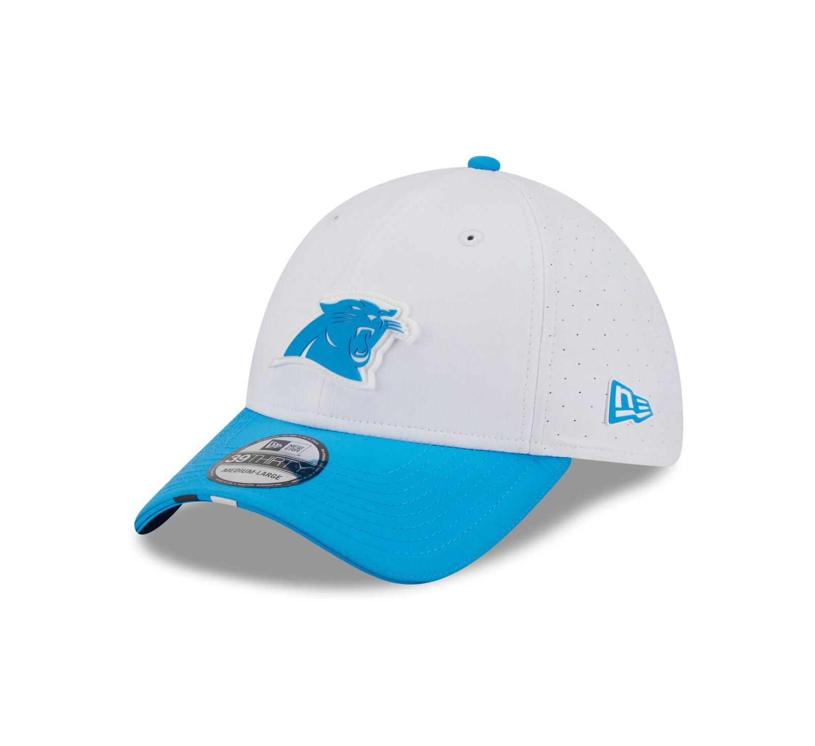 New Era Мужская кепка 39THIRTY Flex Carolina Panthers 2025 NFL Training Camp бело-синего цвета