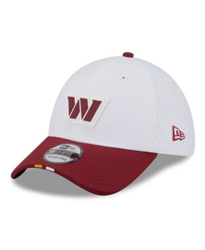 New Era Мужская кепка Washington Commanders 2025 NFL Training Camp 39THIRTY Flex, белая/бордовая