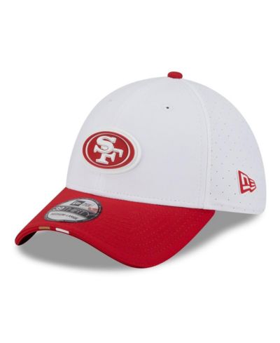 New Era Men's White/Scarlet San Francisco 49ers 2025 NFL Training Camp 39THIRTY Flex Hat