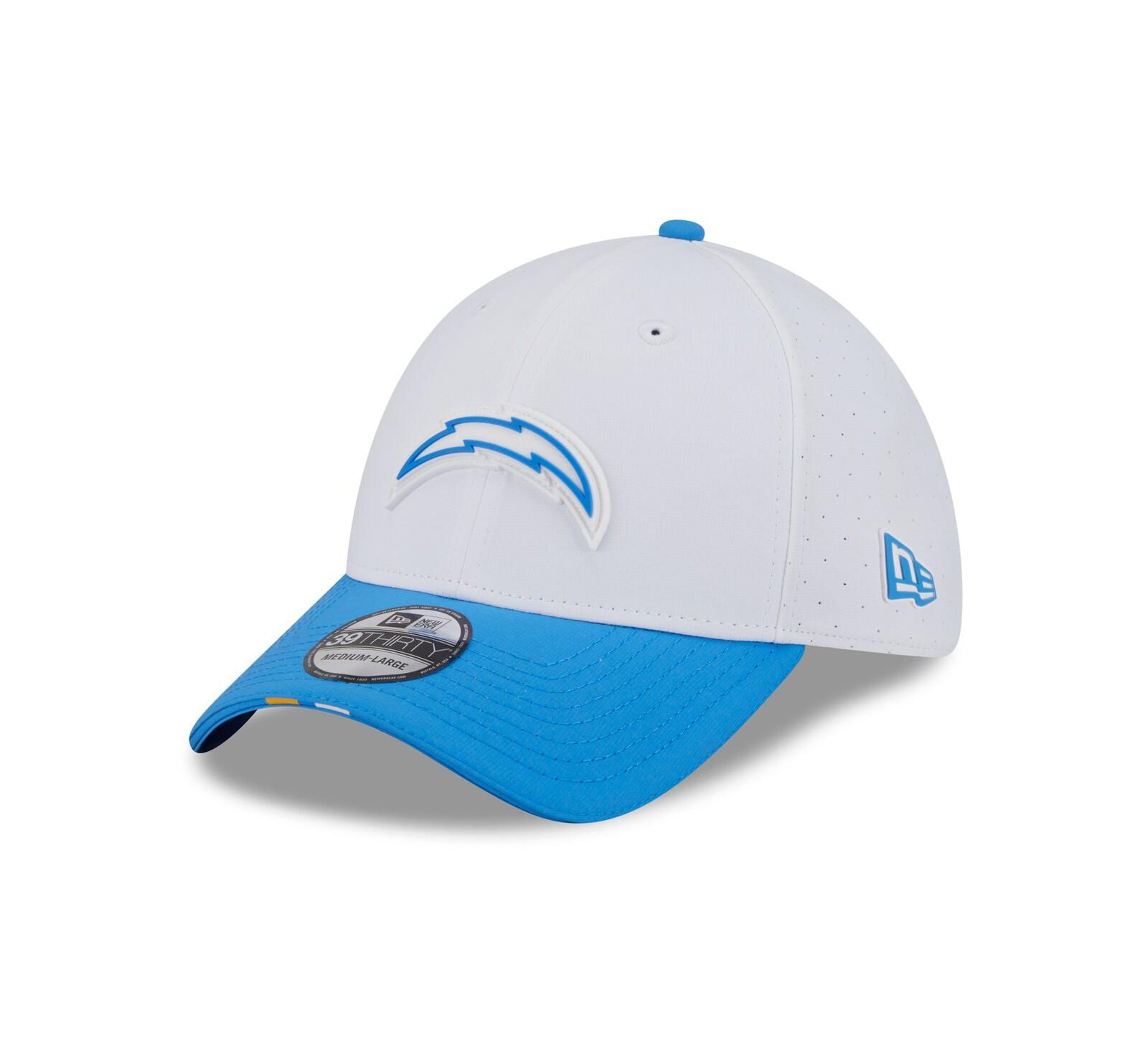 New Era Мужская кепка 39THIRTY Flex Los Angeles Chargers 2025 NFL Training Camp, белый/голубой