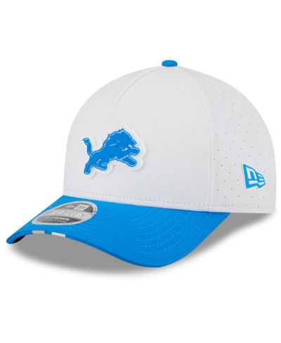 Мужская кепка New Era White/Blue Detroit Lions 2025 NFL Training Camp 9FORTY