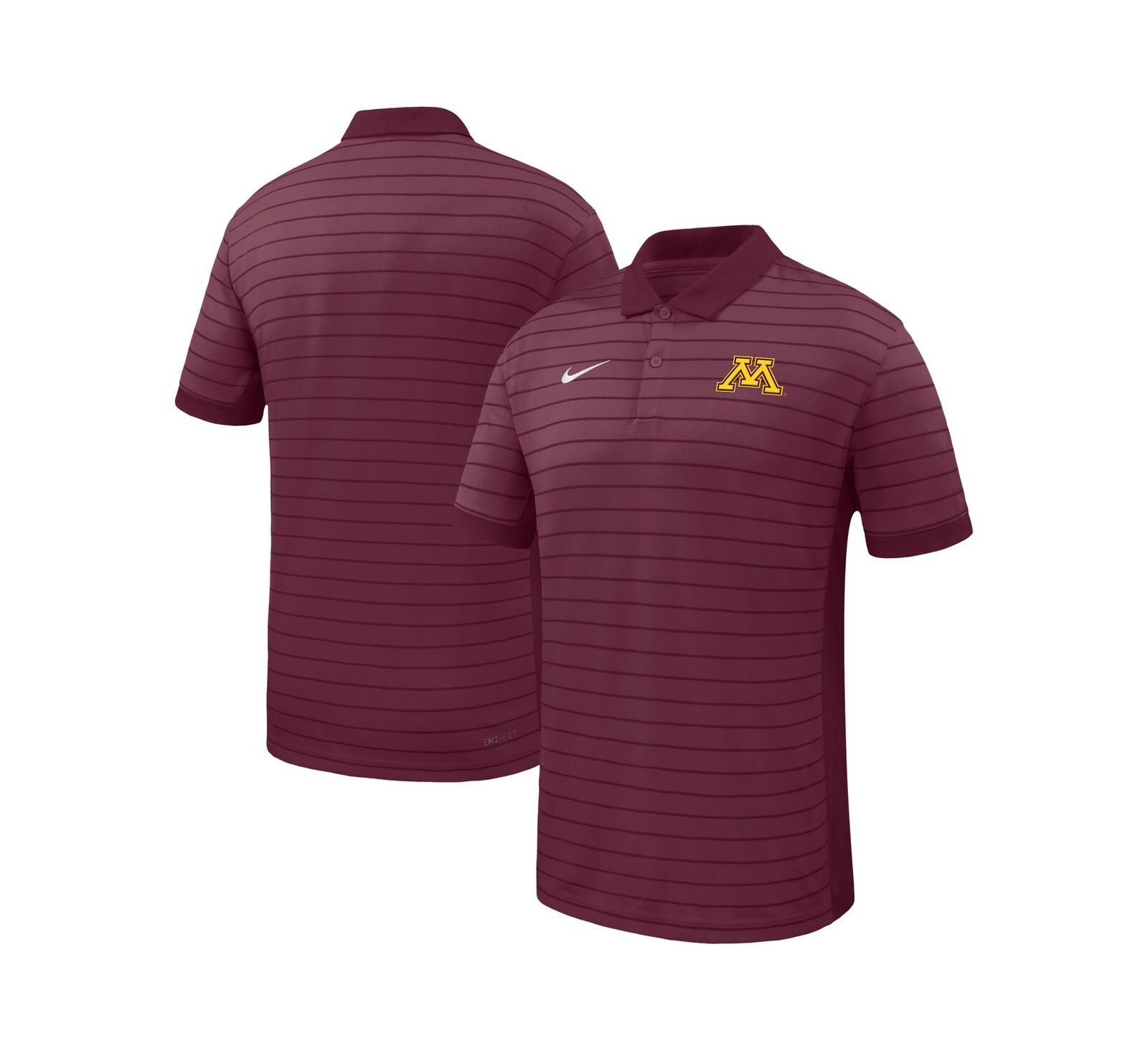Nike Men's Maroon Minnesota Golden Gophers 2025 Early Season Coaches Sideline Victory Stripe Performance Polo Shirt