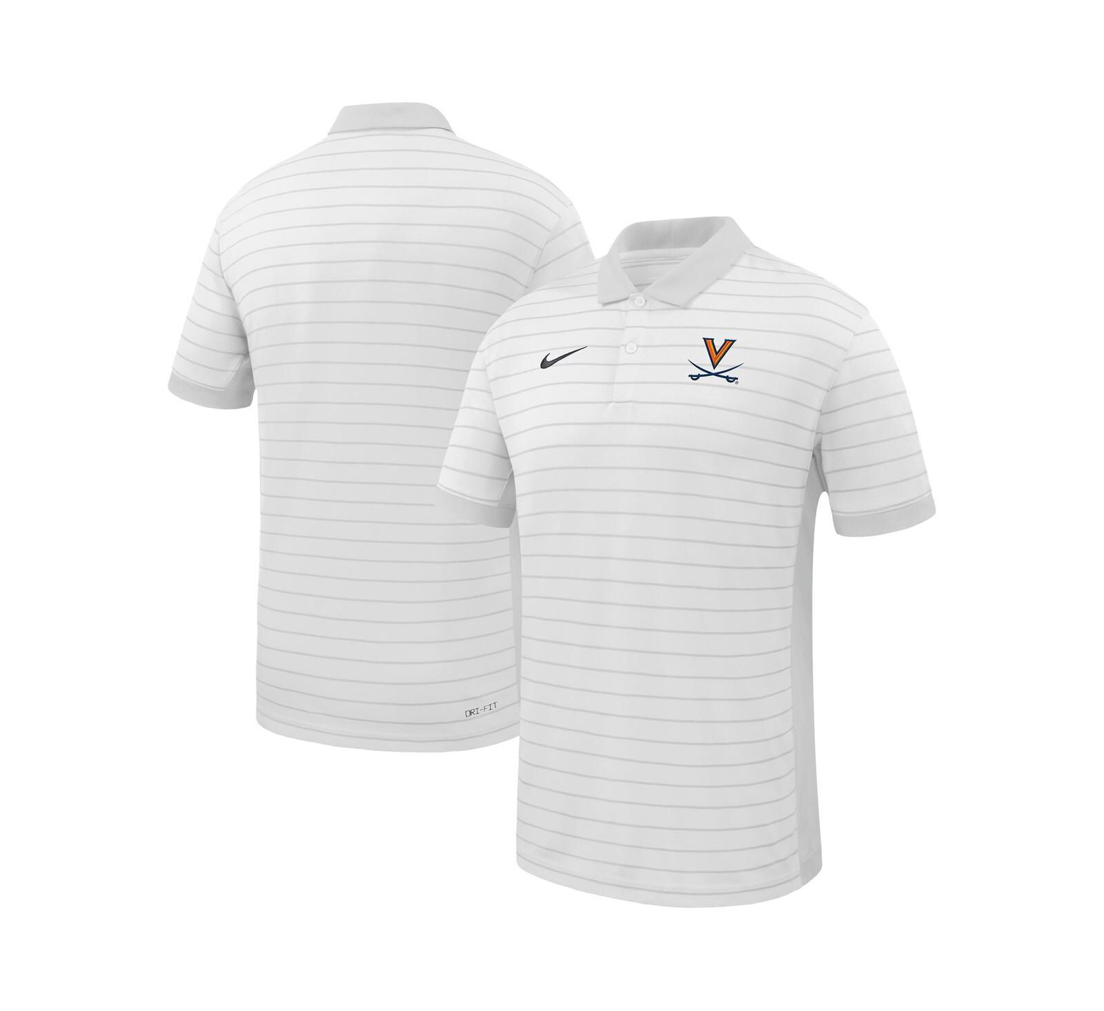 Nike Men's White Virginia Cavaliers 2025 Early Season Coaches Sideline Victory Stripe Performance Polo Shirt