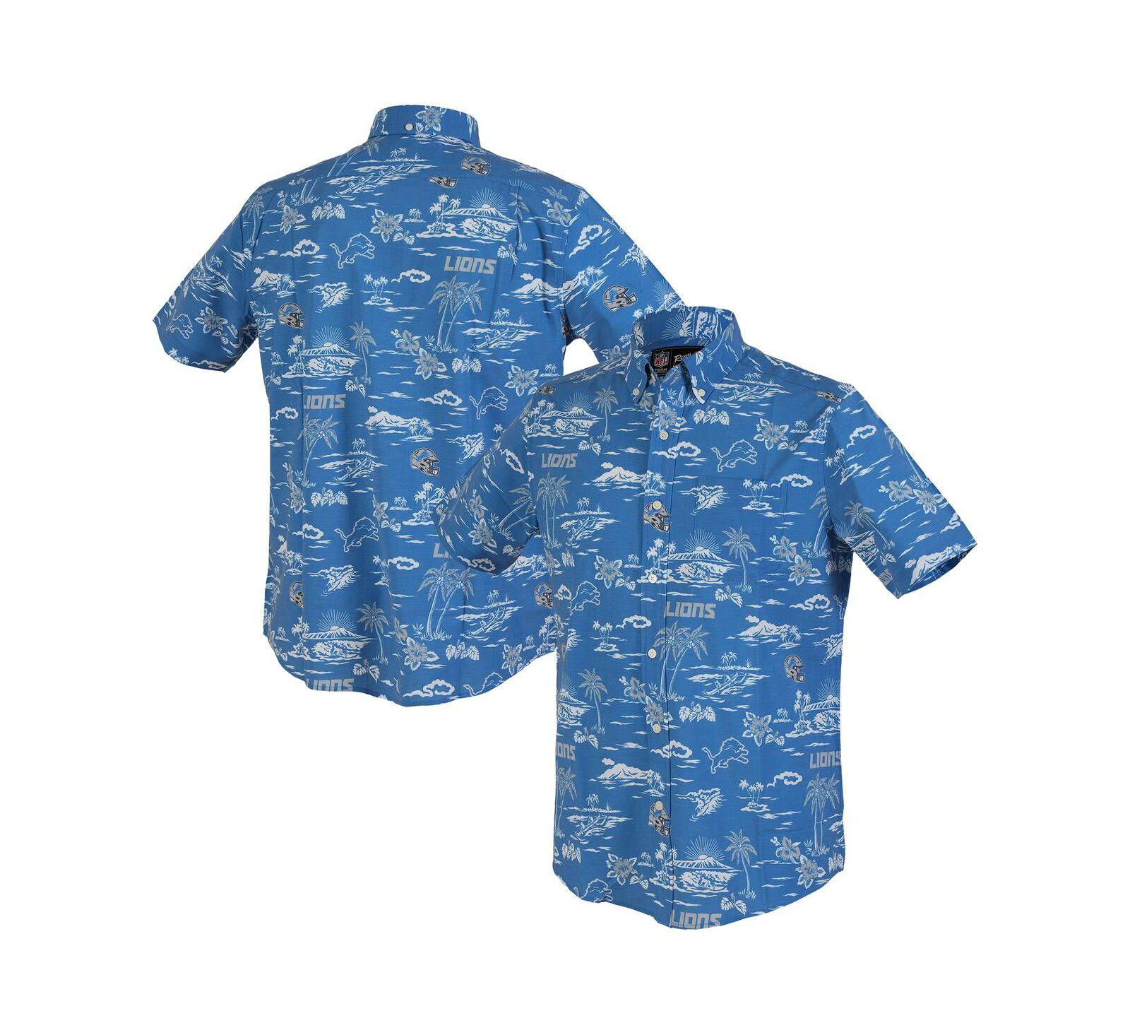 Reyn Spooner Men's Blue Detroit Lions Kekai Performance Button-Down Shirt