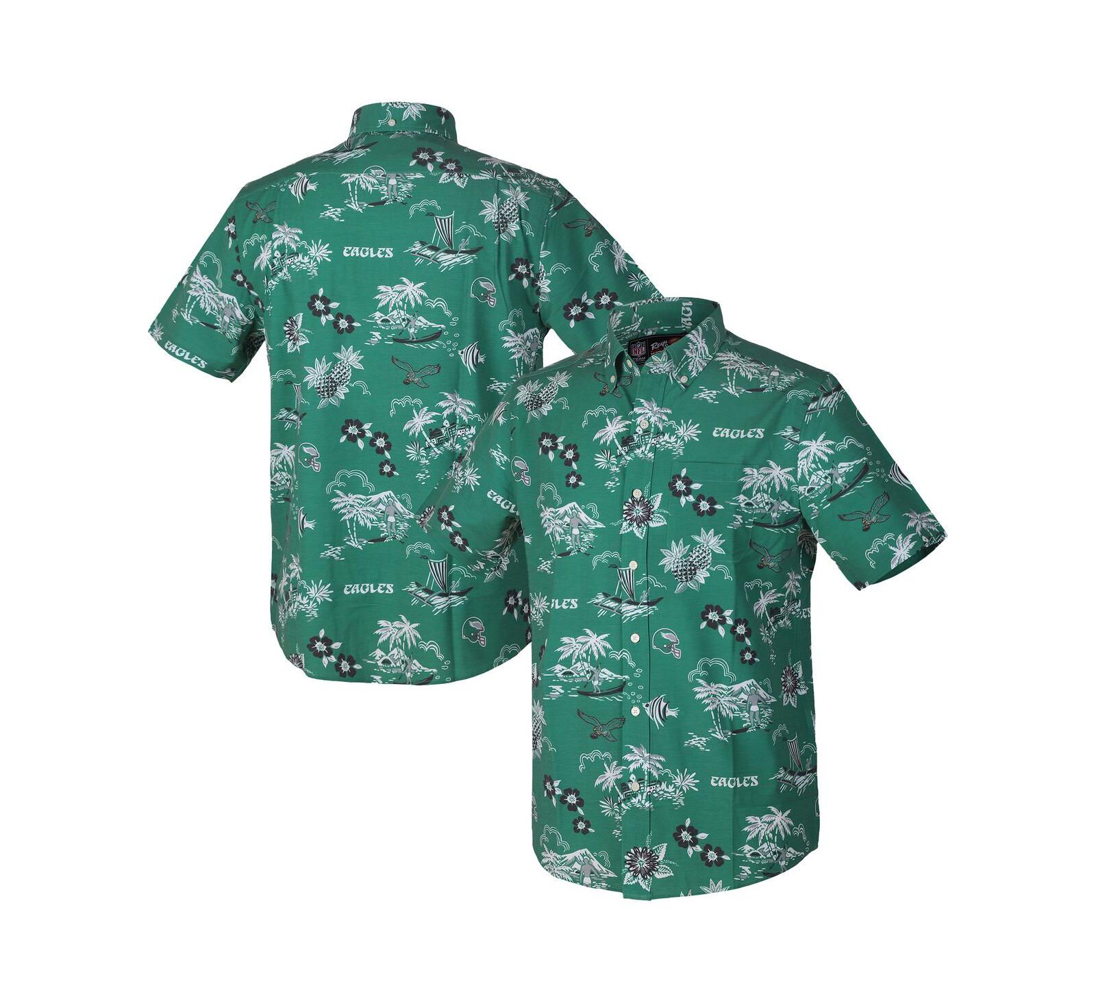 Мужская рубашка Reyn Spooner Green Philadelphia Eagles Throwback Kekai Performance Button-Down