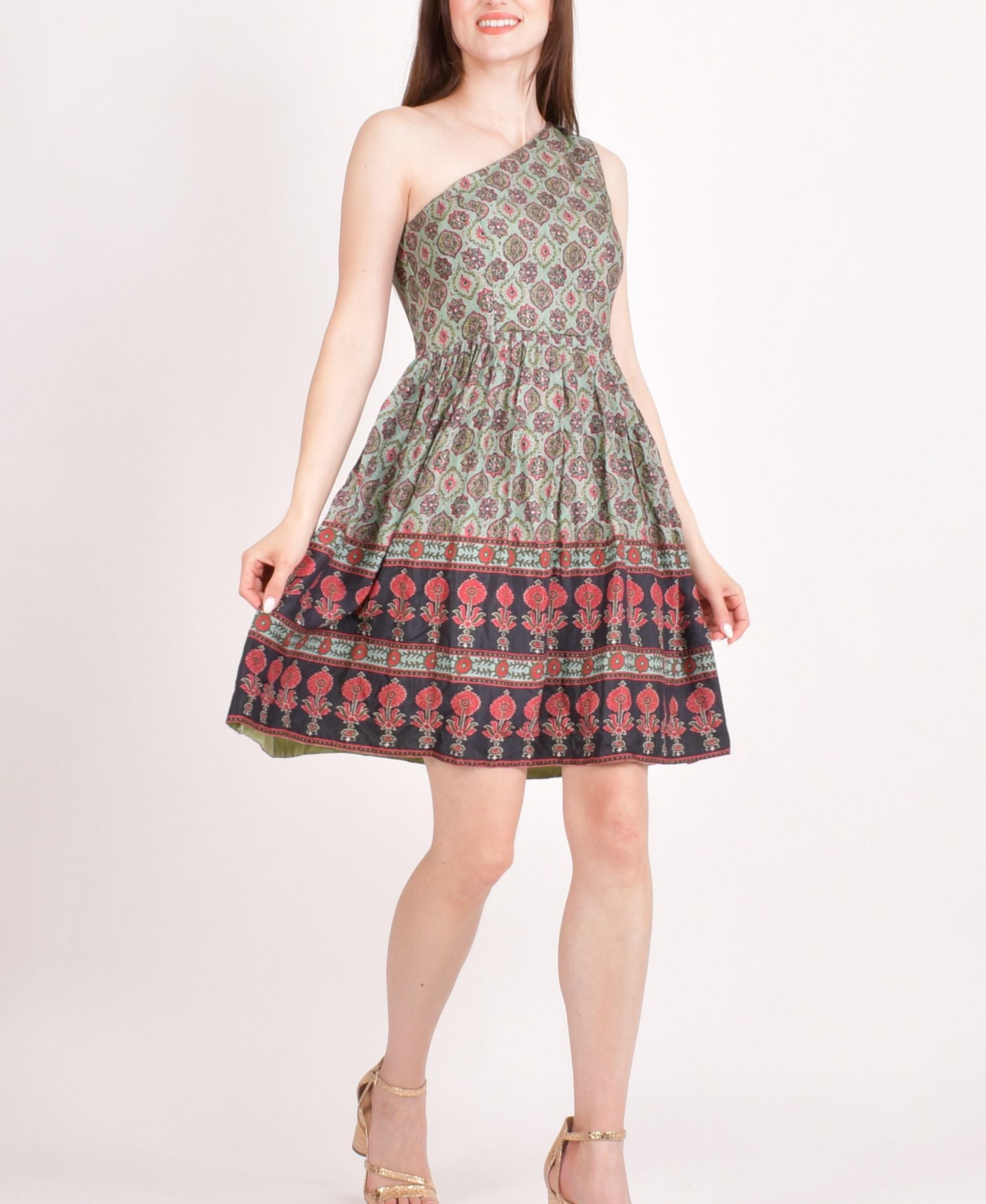 RAAS Women's One Shoulder Mini Dress