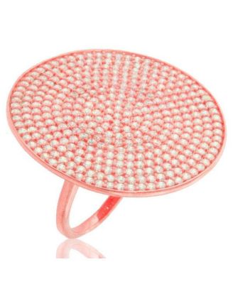 Кольцо Suzy Levian New York Sterling Silver Cubic Zirconia Pave Medallion Ring