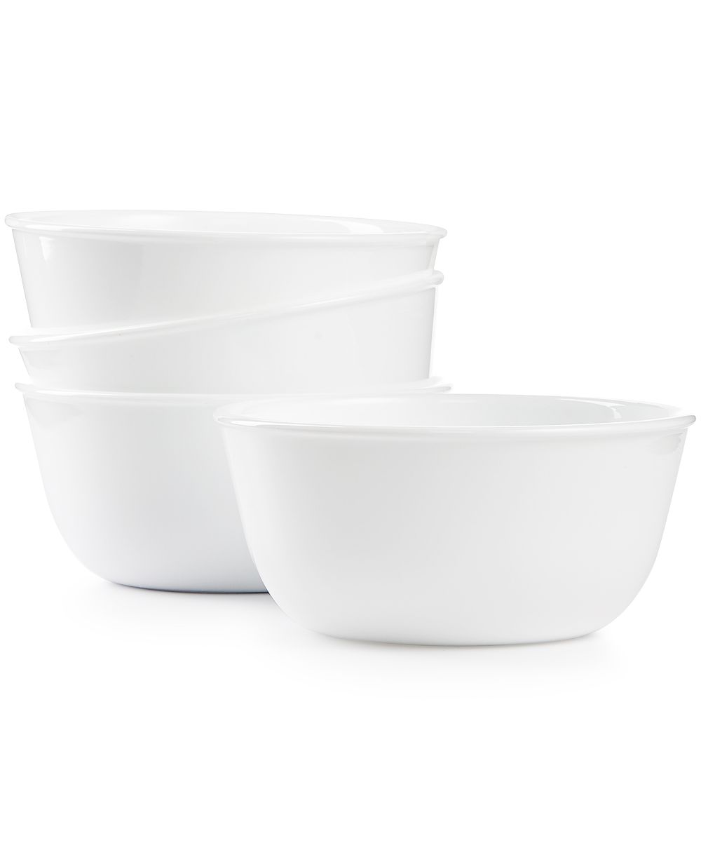 Corelle Shimmering White Large Soup Bowls, Set of 4