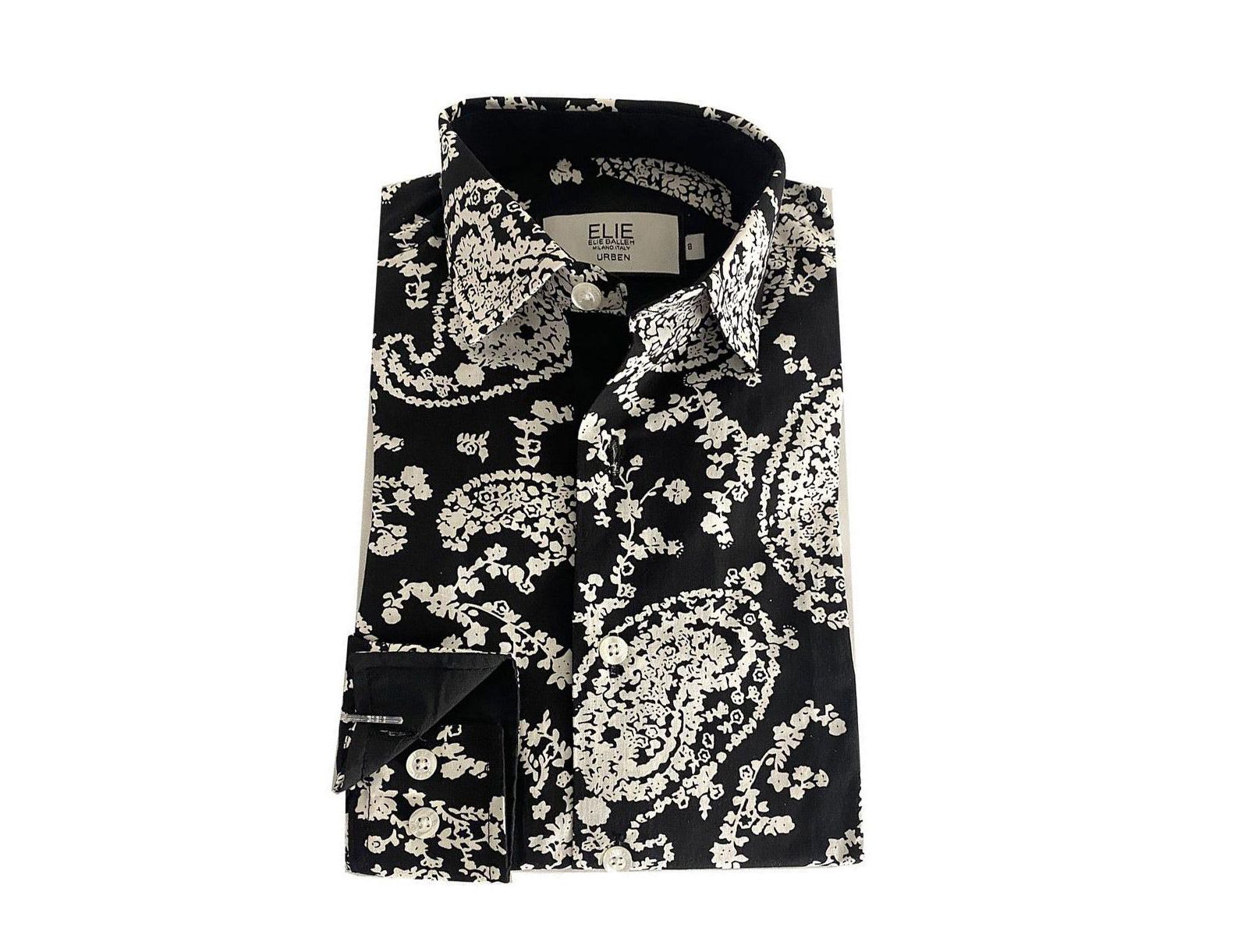 Elie Balleh Little Boys Black Paisley Button Down Shirt