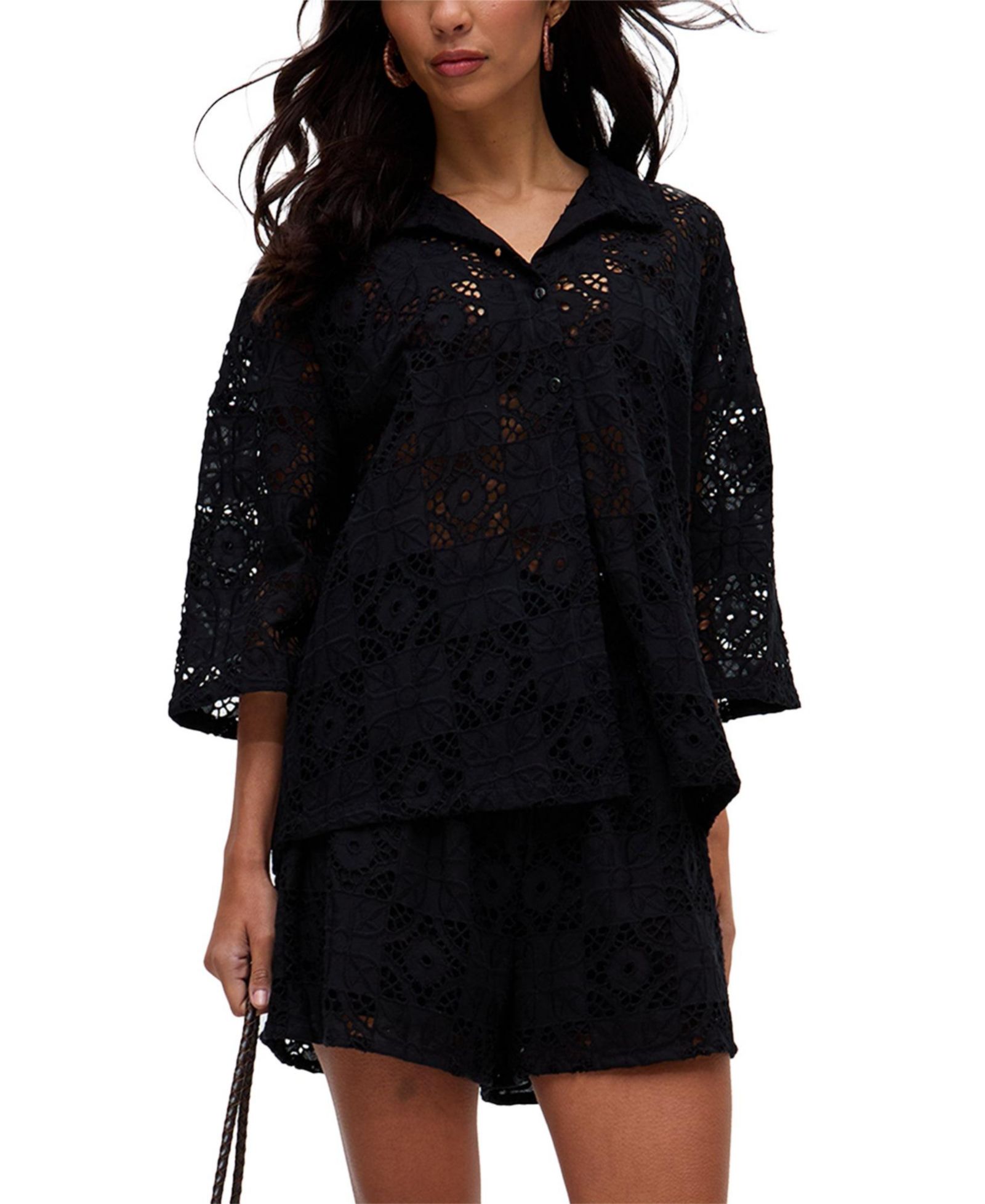 Женская рубашка Raffya Shelli с вышивкой Broderie Anglaise