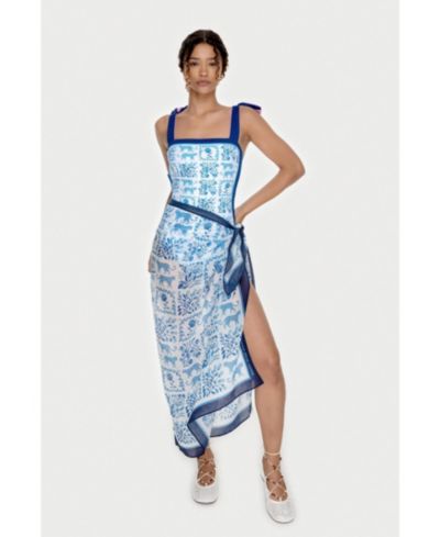 Jessie Zhao New York Women's Beach Sarong Wrap - Blue Jungle