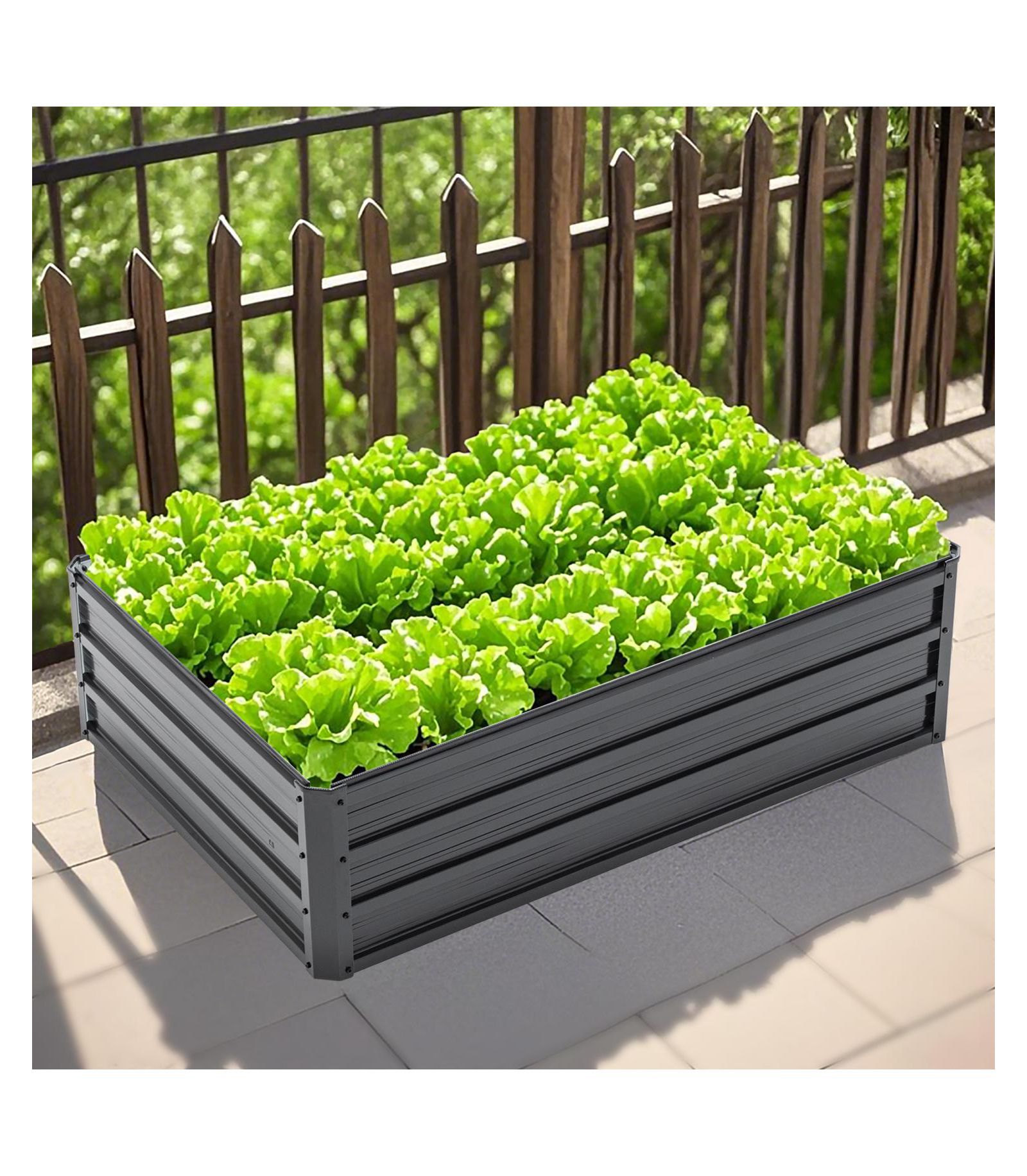 Streamdale Furniture 4x3x1 ft Metal Raised Garden Bed