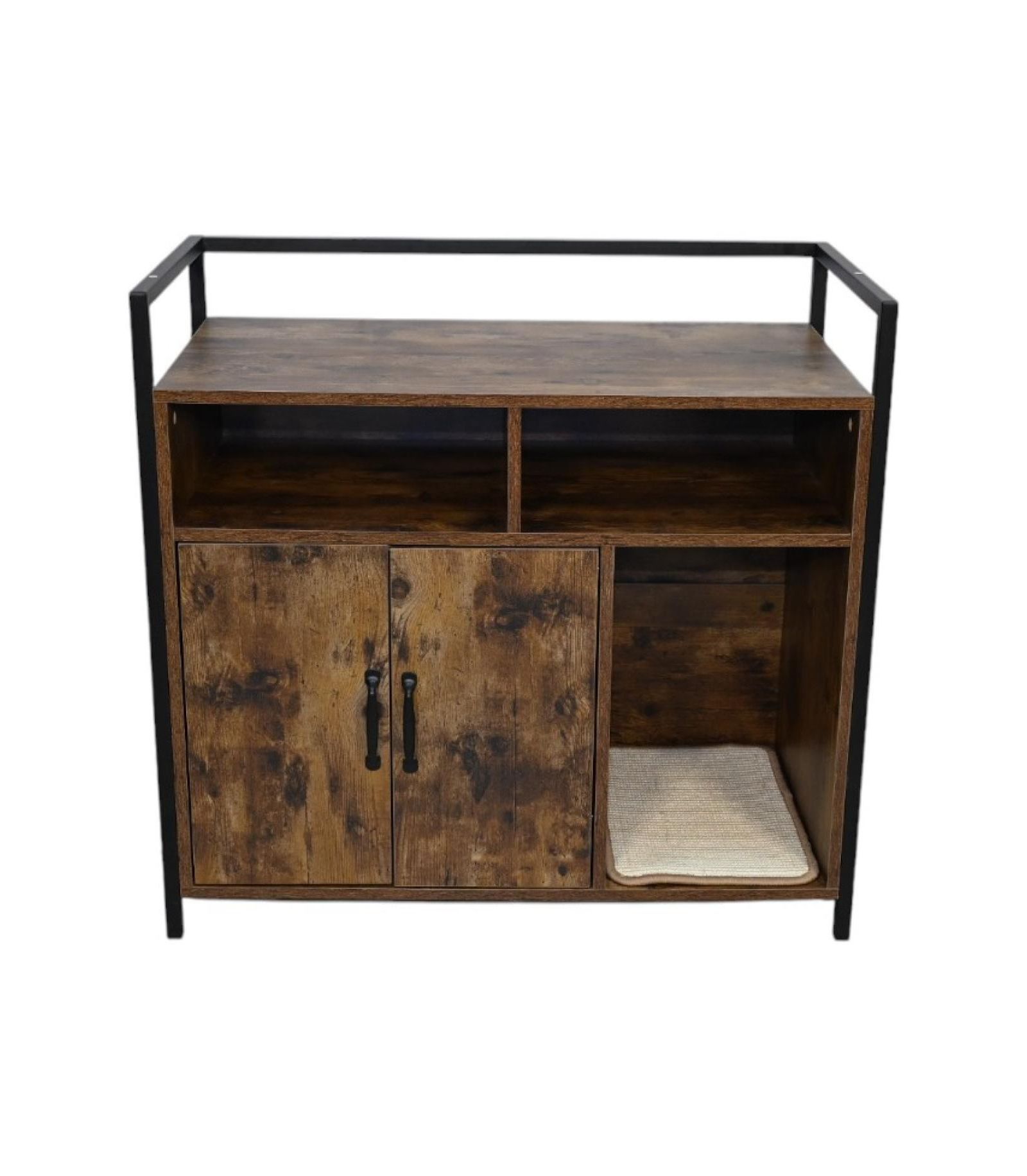 Streamdale Furniture Rustic Brown Cat Litter Box Enclosure