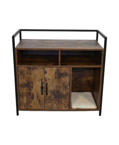 Streamdale Furniture Деревянный закрытый бокс для кошачьего туалета, коричневый рустик
